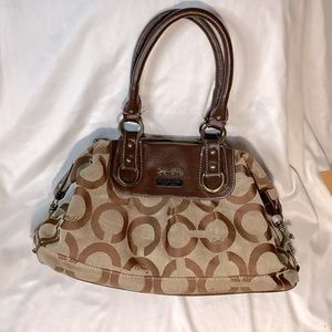 Coach Big Logo Brown Hobo Shoulder Bag
